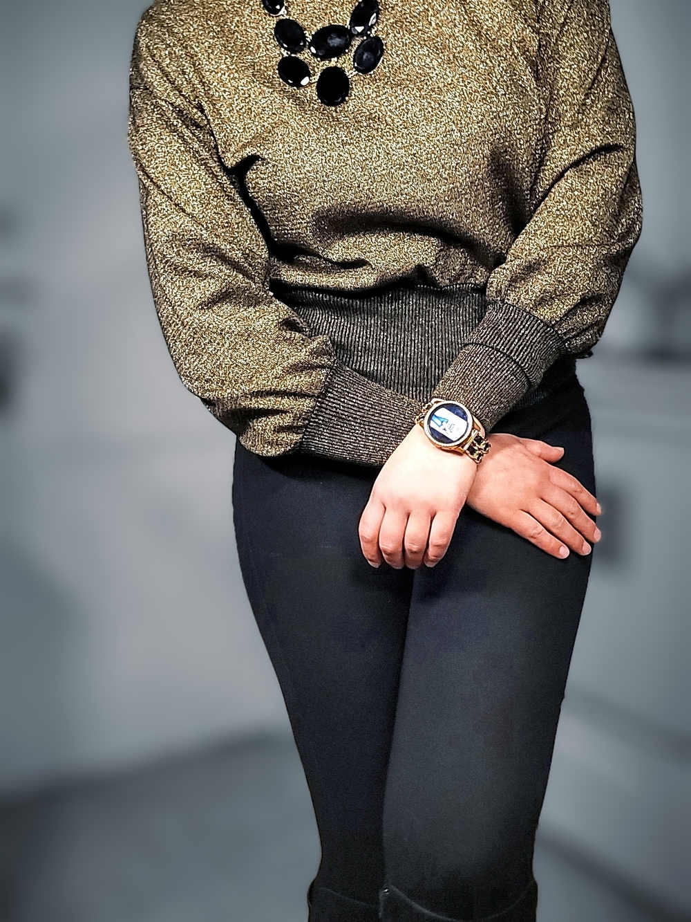 F21 Contemporary Metallic Vintage Knit
